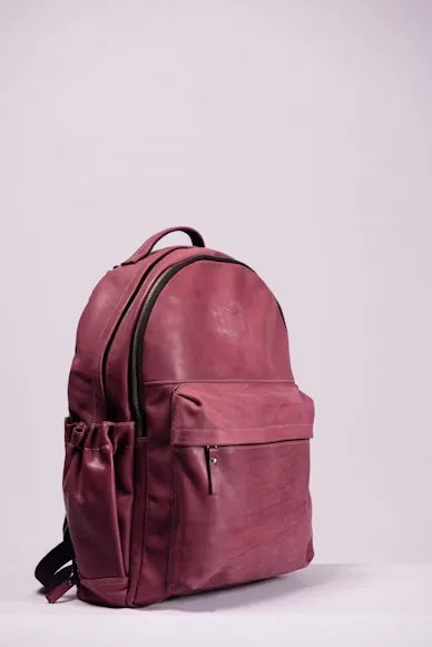 Burgundy Leather Backpack for Daily Carry